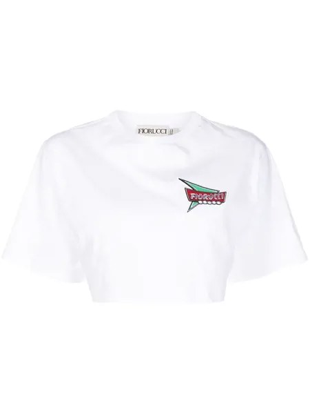 Fiorucci embroidered-logo cropped T-shirt