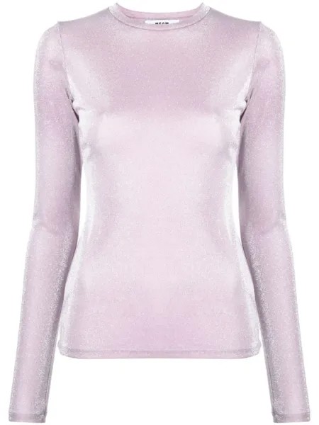 MSGM джемпер с эффектом металлик, розовый
