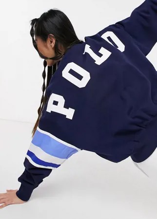 Темно-синий свитшот с логотипом в университетском стиле Polo Ralph Lauren