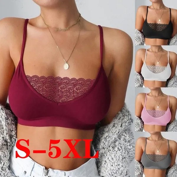 PJYUNTUAN Женщины Бюстгальтеры Нижнее белье Сексуальное кружево Bralette Без бретелек Мода Летний кроп-топ Плюс Размер