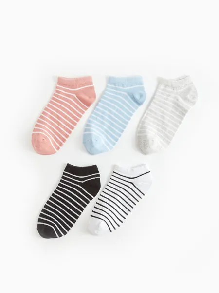Полосатые женские носки-пинетки (5 шт.) LCW DREAM, экрю