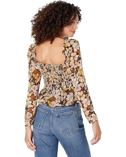 Топ ASTR the Label Toni Top, цвет Brown/Yellow Floral