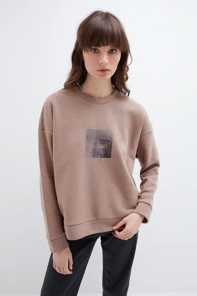 Свитшот женский ZARINA 1123519419 коричневый 48