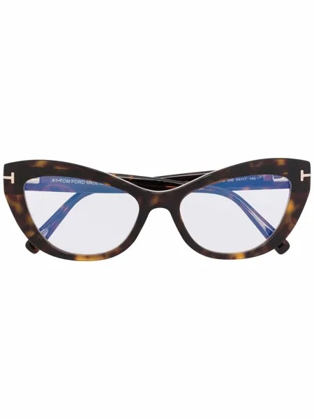 TOM FORD Eyewear очки в оправе 'кошачий глаз' черепаховой расцветки