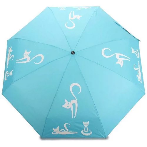 Женский зонт механический с проявляющимся рисунком 611 Light Blue