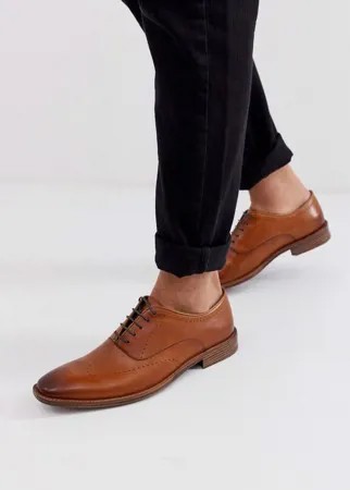 Светло-коричневые кожаные туфли на шнуровке Silver Street-Коричневый