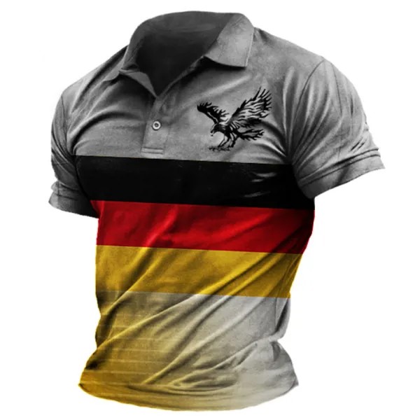 Мужская футболка-поло с принтом немецкого орла на открытом воздухе