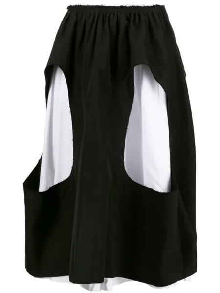 Comme Des Garçons пышная юбка с вырезами, черный