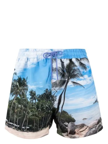 Плавки-шорты с принтом Paradise Paul Smith, синий