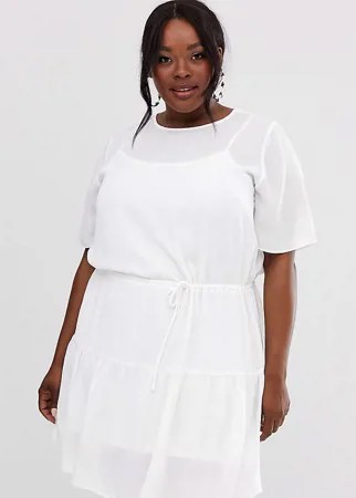 Ярусное платье мини ASOS DESIGN Curve-Белый