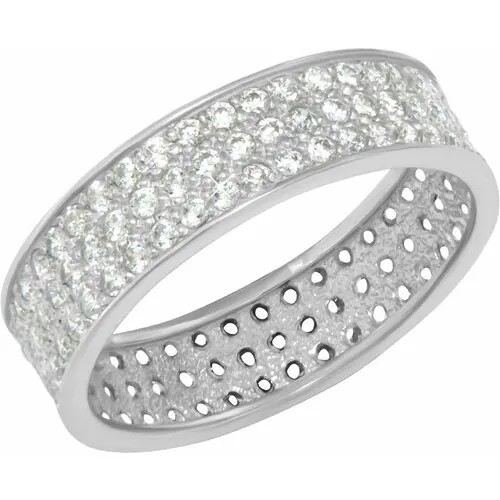Кольцо POKROVSKY кольцо из серебра 1100577-00775, серебро, 925 проба, родирование, размер 16.5, бесцветный