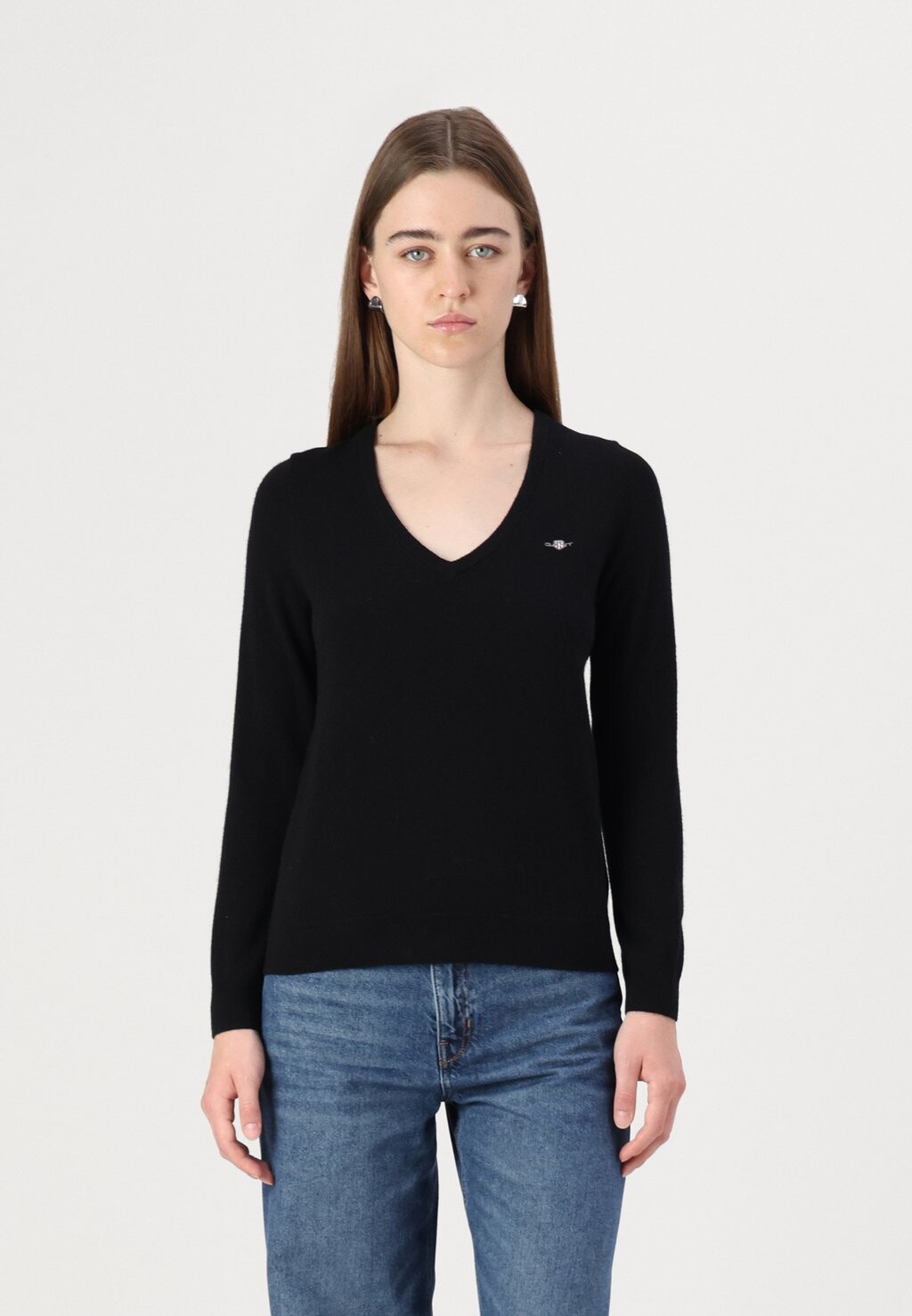 Джемпер EXTRAFINE V-NECK GANT, черный