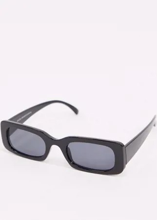 Солнцезащитные очки в черной прямоугольной оправе New Look-Черный