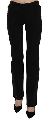 Брюки JUST CAVALLI Черные прямые деловые брюки со средней талией IT42/ US8 /M Рекомендуемая розничная цена 230 долларов США