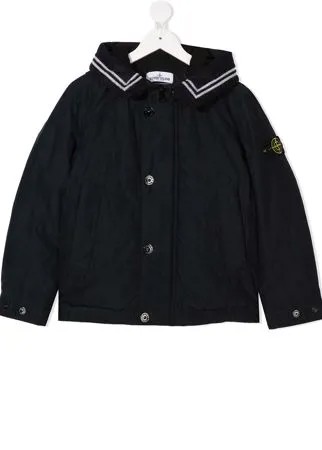 Stone Island Junior куртка с капюшоном и нашивкой-логотипом