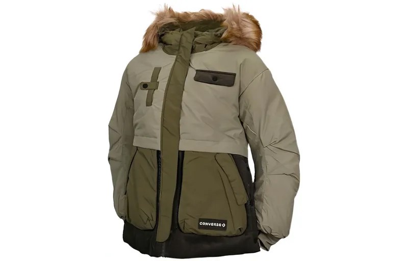 Женский пуховик Converse, цвет Army Green