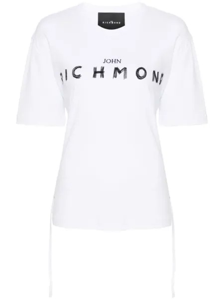 John Richmond футболка с вышитым логотипом, белый