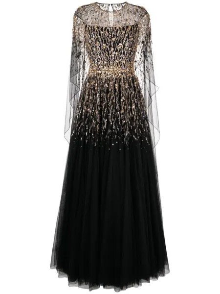Jenny Packham вечернее платье Ursula с кристаллами, черный