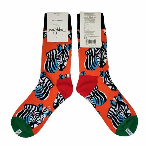 Носки Happy Socks, размер 36-40, белый, коралловый, оранжевый