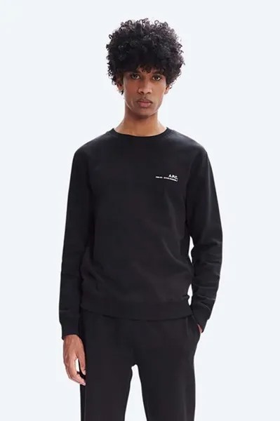Хлопковая толстовка Sweat item A.P.C., черный