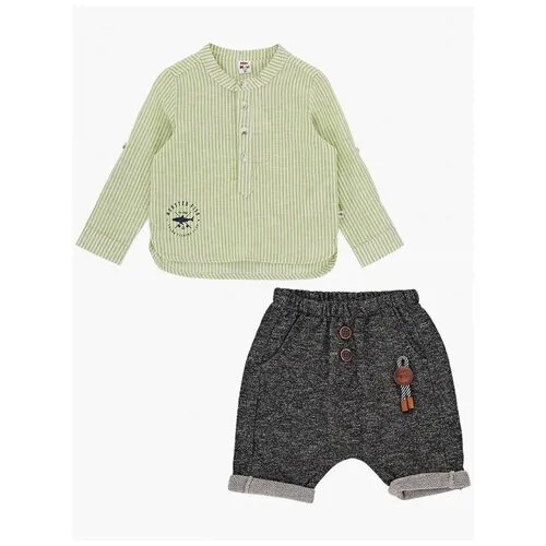 Комплект одежды  Mini Maxi для мальчиков, брюки и футболка, повседневный стиль, размер 86, зеленый
