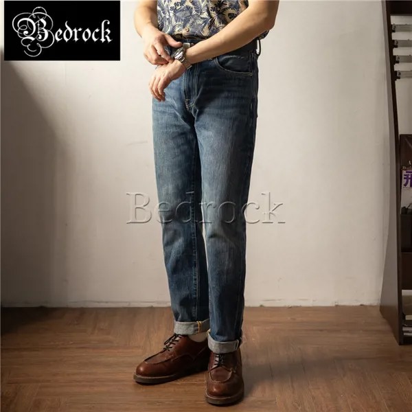 Узкие прямые джинсы 16 унций, мужские плотные потертые Брюки 511 Amekaji, потертые царапины, золотая линия, джинсовые штаны, оригинальные джинсы