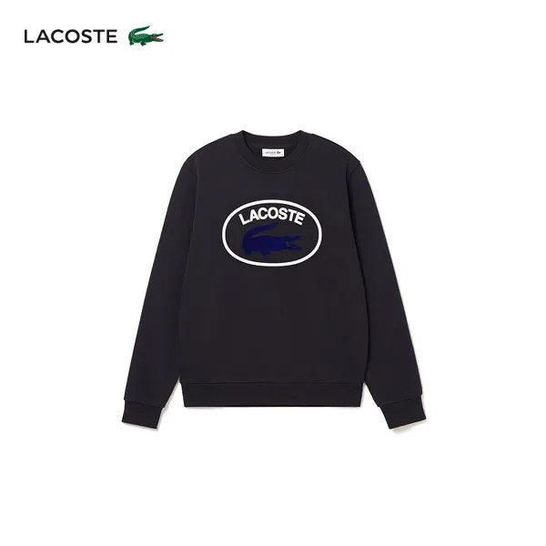 Толстовка женская Lacoste с длинными рукавами и круглым вырезом, темно-синий