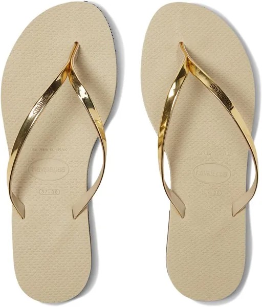 Шлепанцы You Metallic Flip Flop Sandal Havaianas, цвет Golden Sand Metallic