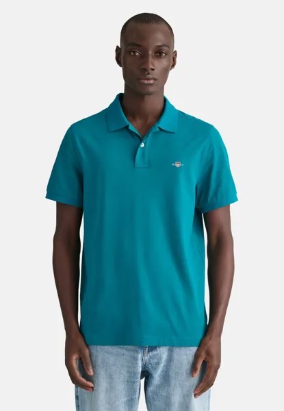 Рубашка-поло SHIELD GANT, цвет ocean turquoise