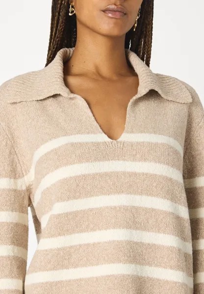 Вязаный свитер DUKE TEXTURAL NOTCH NECK Abercrombie & Fitch, бежевый