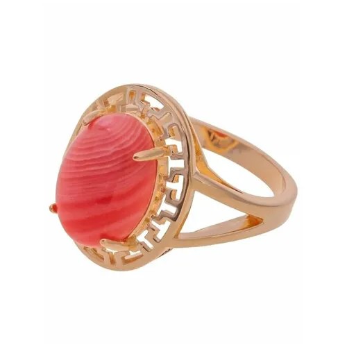 Кольцо помолвочное Lotus Jewelry, родохрозит, размер 18, розовый