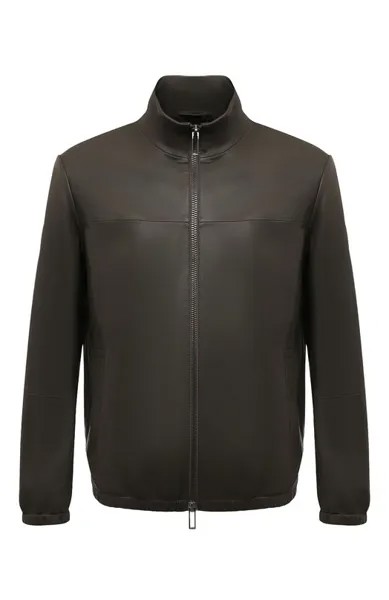 Кожаный бомбер Emporio Armani