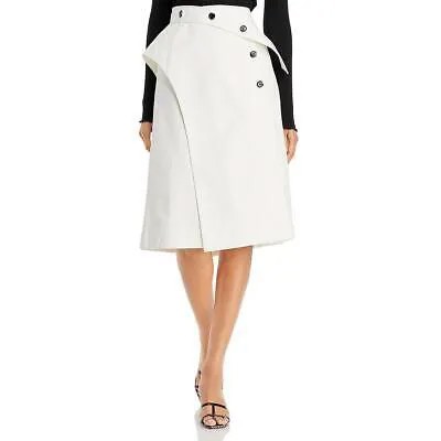 Женская белая хлопковая драпированная юбка-трапеция 3.1 Phillip Lim 6 BHFO 2185