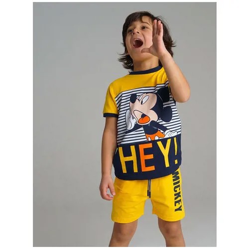 Комплект одежды playToday, футболка и шорты, размер 116, черный
