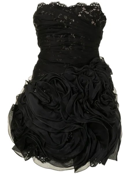 Valentino Pre-Owned платье мини без бретелей с оборками
