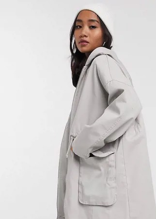 Серая легкая парка ASOS DESIGN Petite-Розовый