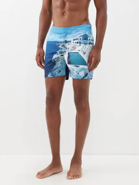 Плавки-шорты для бассейна с принтом x slim aarons bulldog roc Orlebar Brown, синий