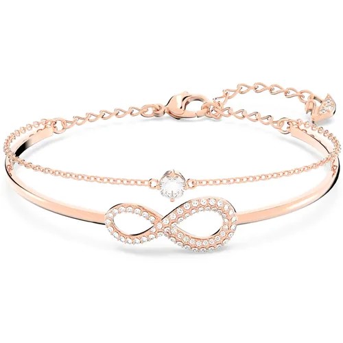 Жесткий браслет SWAROVSKI, кристаллы Swarovski, розовое золото