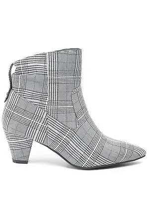 GC SHOES Женские черные классические ботинки Levi с мягкой подкладкой в клетку и конусным каблуком на молнии 8,5
