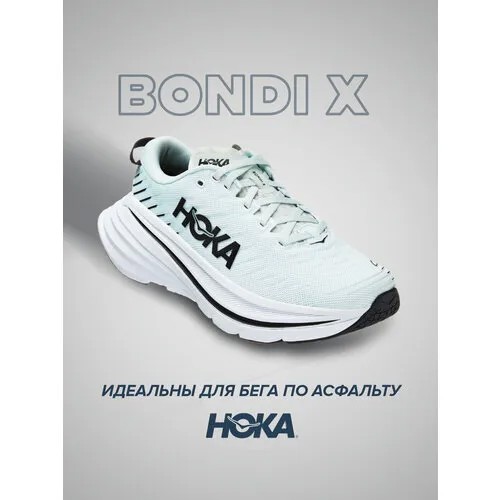 Кроссовки HOKA, полнота B, размер US7/U5.5/EU38 2/3/JPN24, бирюзовый