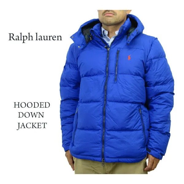 Пальто-пуховик с капюшоном Polo Ralph Lauren — королевский синий