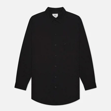 Мужская рубашка Y-3 Classic Chest Logo Button-Down, цвет чёрный, размер L