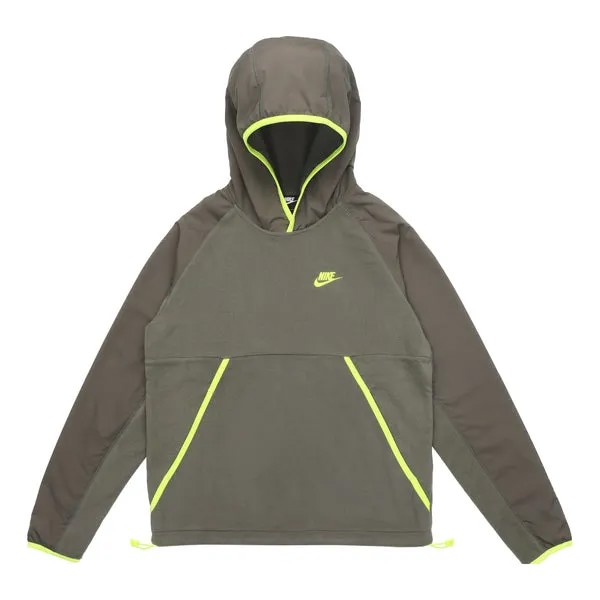 Толстовка Men's Nike Logo Printing Hooded Windproof Long Sleeves Green, зеленый