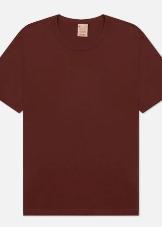 Мужская футболка Champion Reverse Weave Basic Crew Neck Comfort Fit, цвет бордовый, размер L