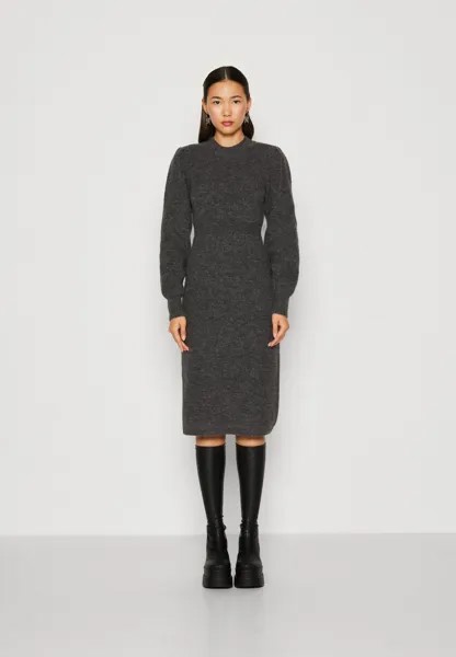 Трикотажное платье Vmvilla O Neck Dress Vero Moda, цвет dark grey melange