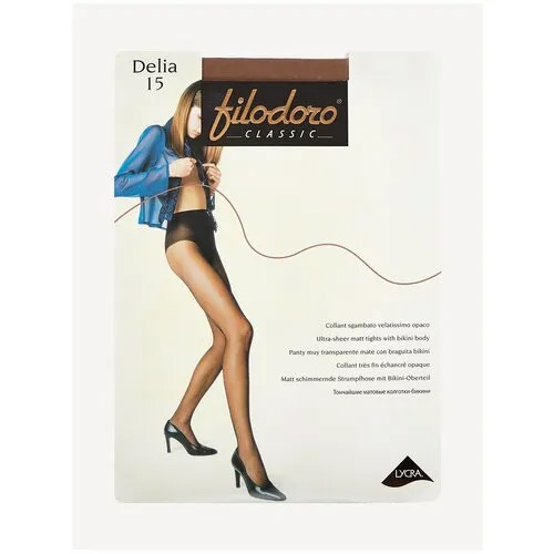Колготки Filodoro Classic Delia, 15 den, размер 2, коричневый, бежевый