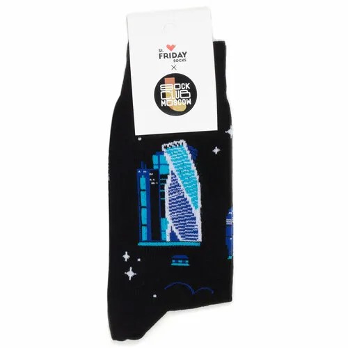 Носки St. Friday x Sock Club Moscow носки с рисунками Город будущего - Небоскребы, размер 34-37