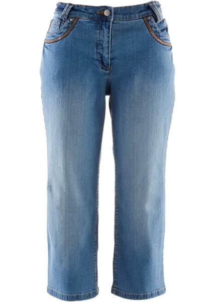 Хлопковые джинсы-капри с удобным узким поясом Bpc Bonprix Collection, оранжевый