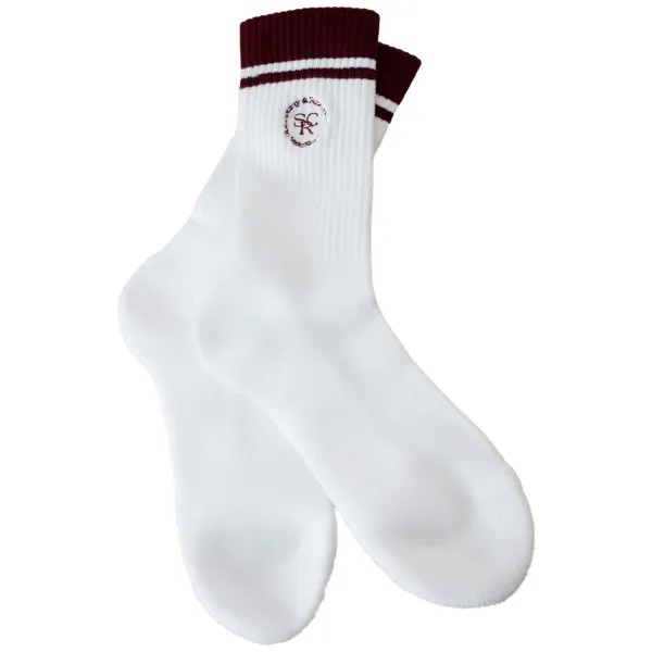 Белые носки с вышивкой SRC