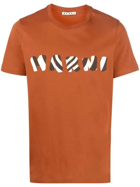 Marni striped logo-print T-shirt